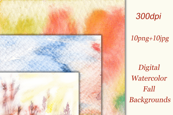 Download Digital Watercolor Fall Backgrounds - Digital watercolor Collection