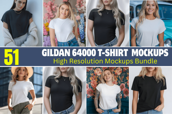 Download Gildan 64000 T-shirt Mockups Bundle - Premium Resources