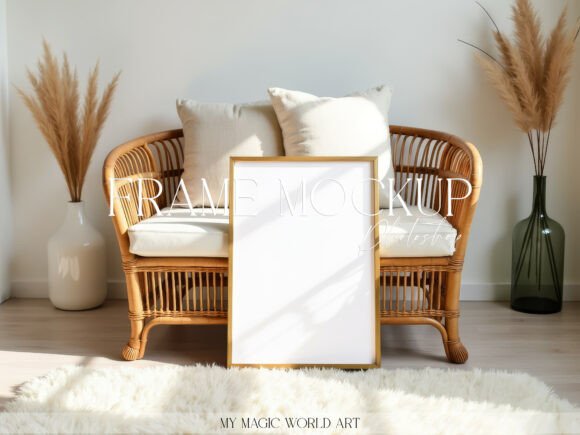 Download Boho Frame Poster Mockup Smart Object - Smart object Collection