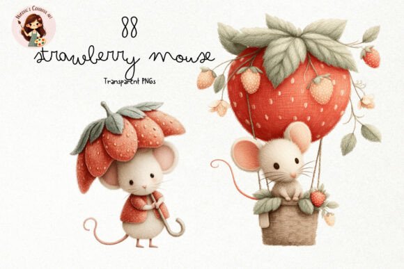 Download Strawberry Mouse PNG Clipart Bundle - Png clipart bundle Collection
