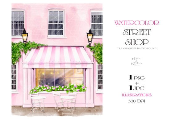 Download Digital Watercolor Street Shop Clipart - Digital watercolor Collection